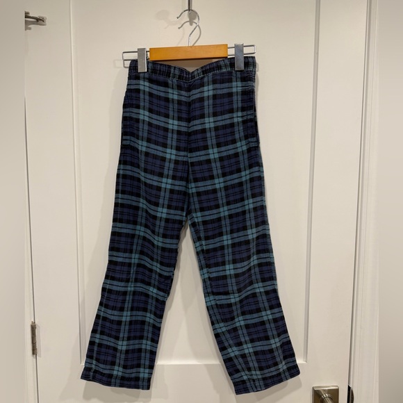 Kid’s Blue and Green Plaid PJ Bottoms - Picture 3 of 8